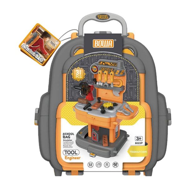 2IN1 SCHOOL BAG ENGINEER GAME SET TOY