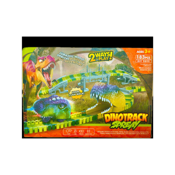 Dinosaur Track Construction Toy – 183‑Piece DIY Set