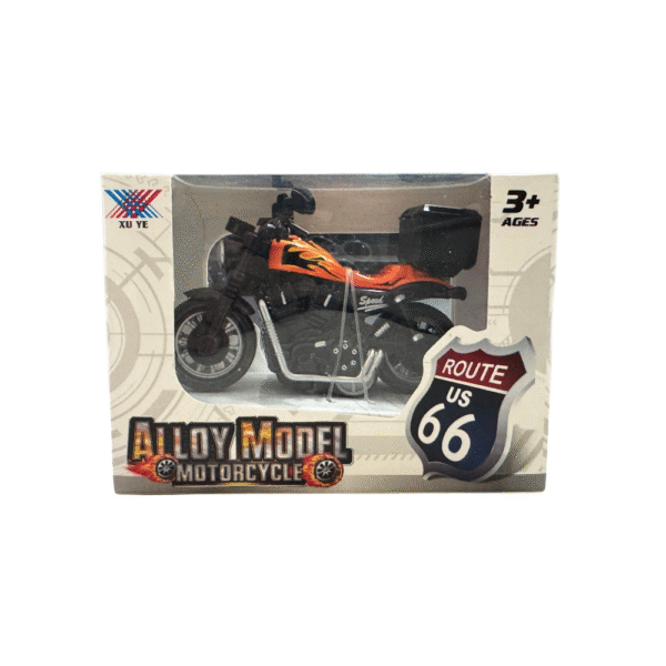 Orange Motorcycle Toy for Kids  Rugged ABS Plastic, Pull & Run, Ages 3+ - Image 4