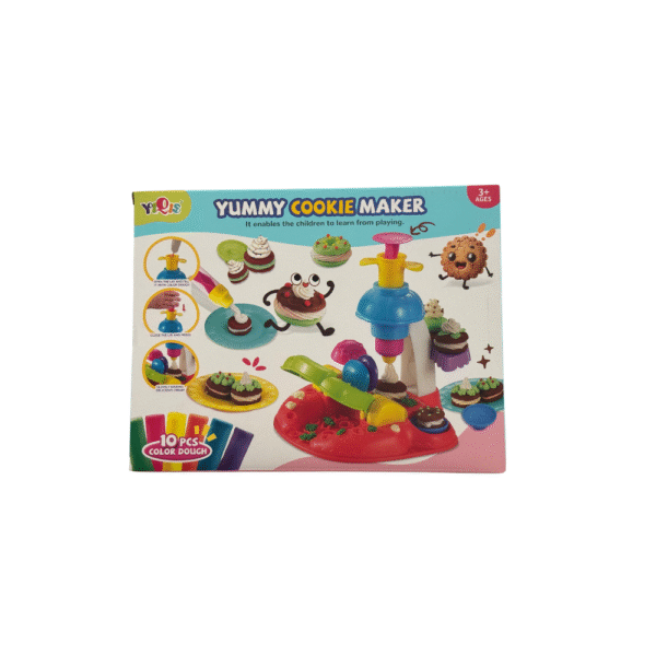 Yummy Cookie Maker Playset for Kids 3+ | 10 Dough Colours, Presser & Accessories