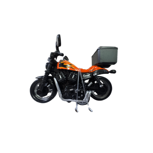 Orange Motorcycle Toy for Kids  Rugged ABS Plastic, Pull & Run, Ages 3+ - Image 2