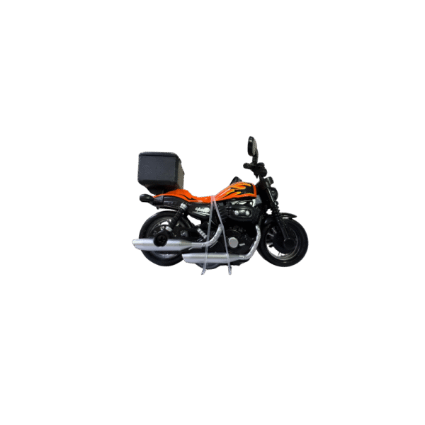 Orange Motorcycle Toy for Kids  Rugged ABS Plastic, Pull & Run, Ages 3+